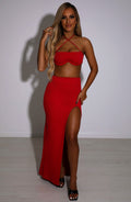 Flourenne Marisela Maxi Skirt in Red