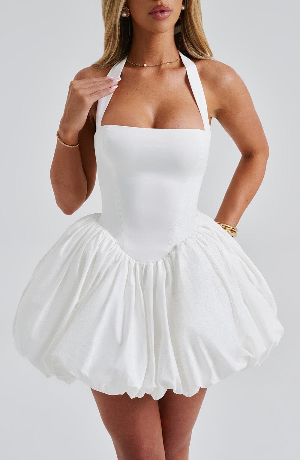 Flourenne Marisia Mini Dress in Ivory