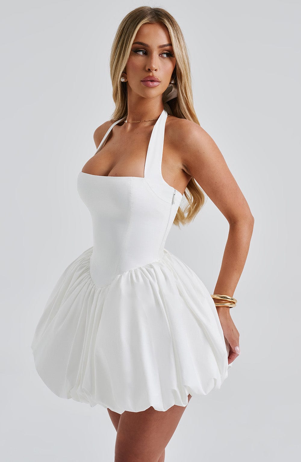 Flourenne Marisia Mini Dress in Ivory