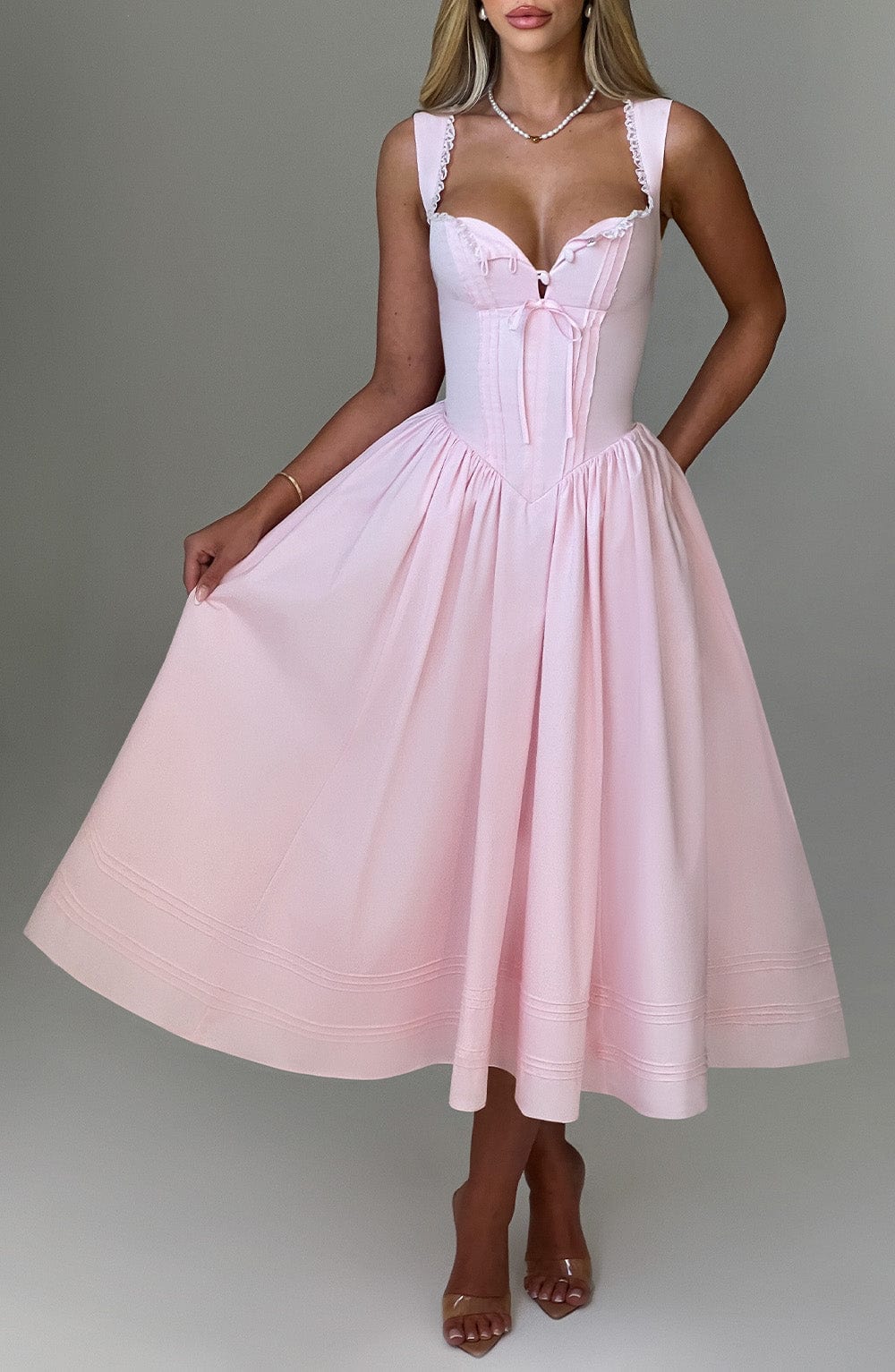 Flourenne Marlene Midi Dress in Blush