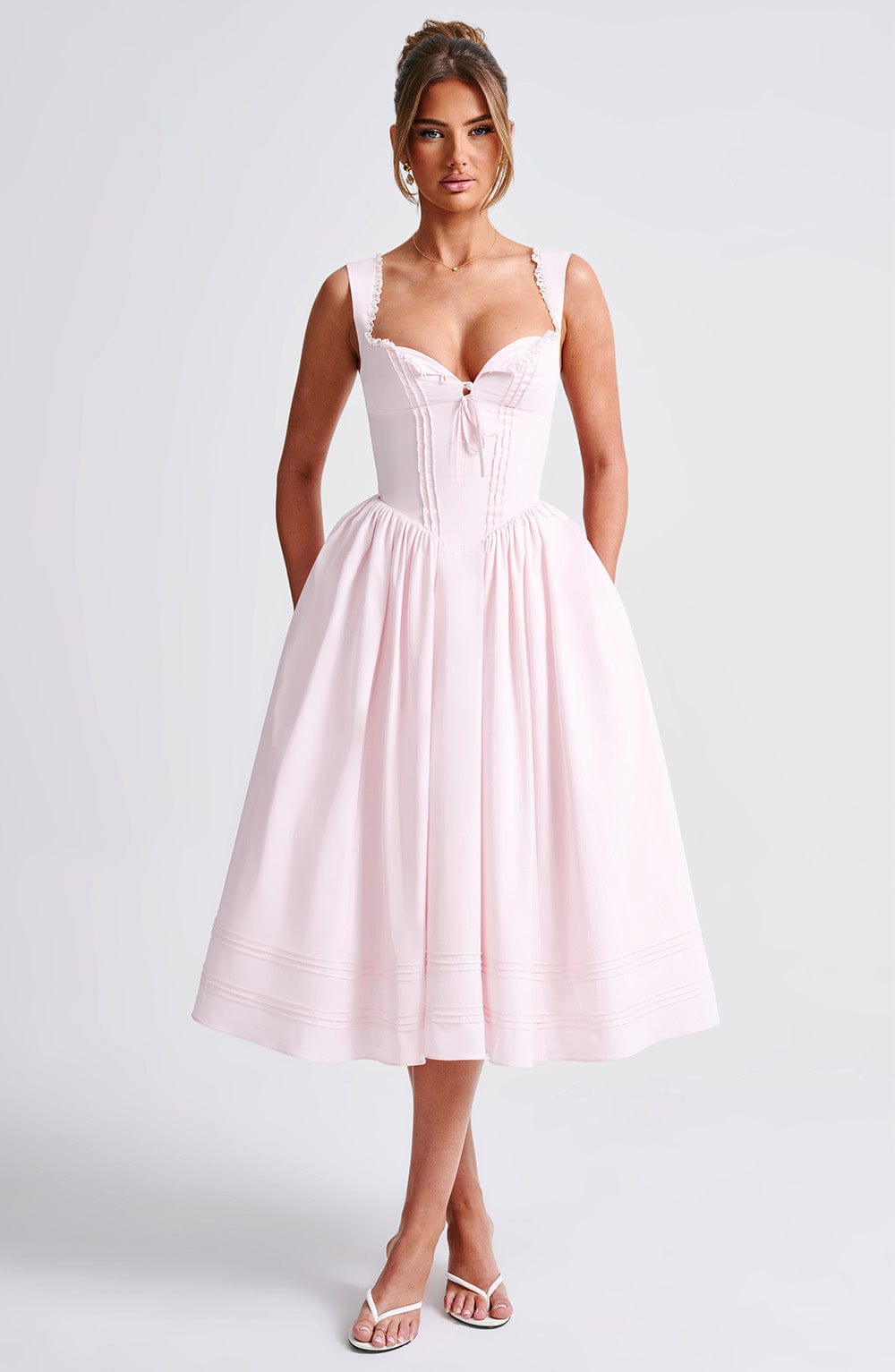 Flourenne Marlene Midi Dress in Blush