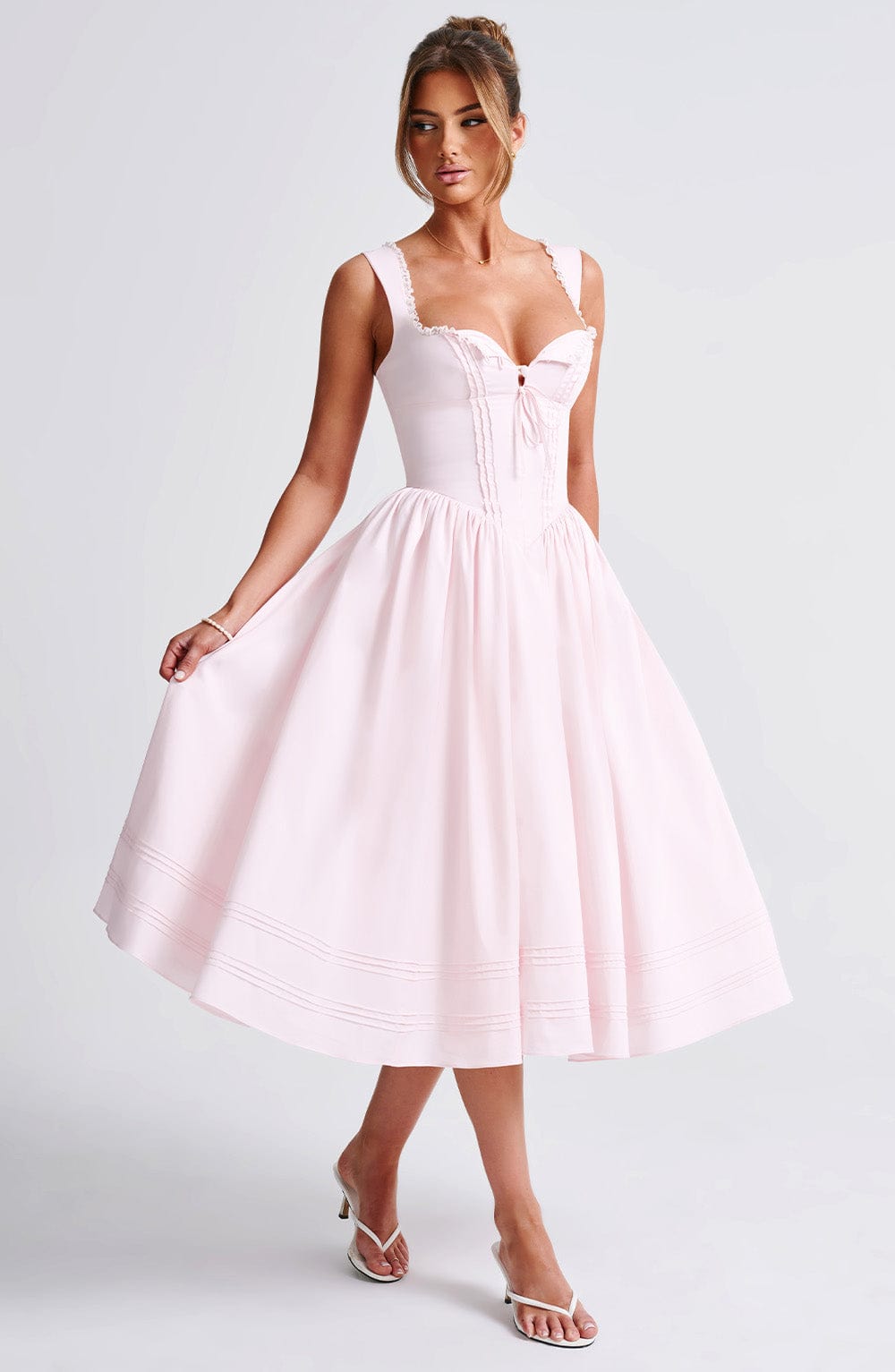 Flourenne Marlene Midi Dress in Blush