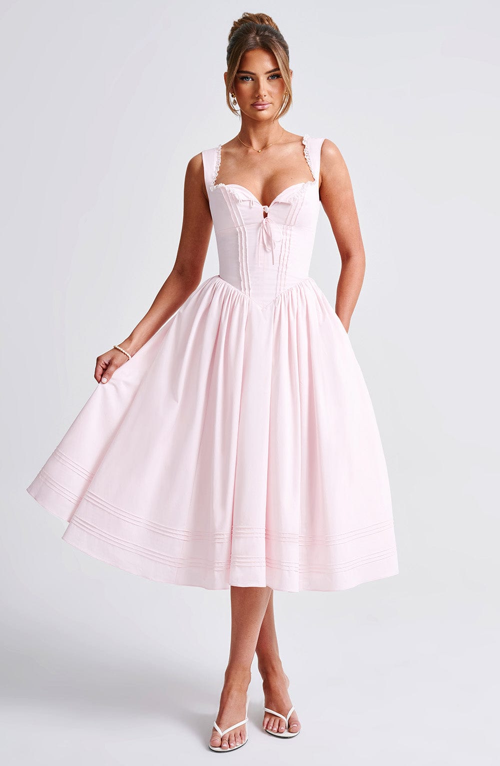 Flourenne Marlene Midi Dress in Blush