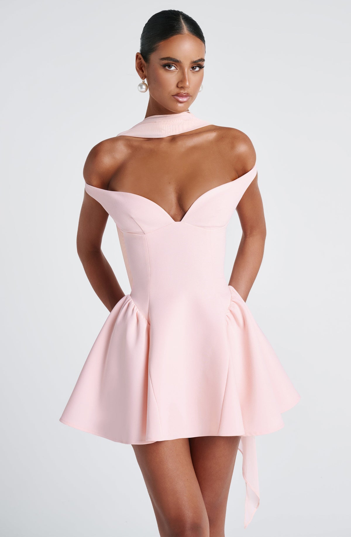 Flourenne Marlie Mini Dress in Blush