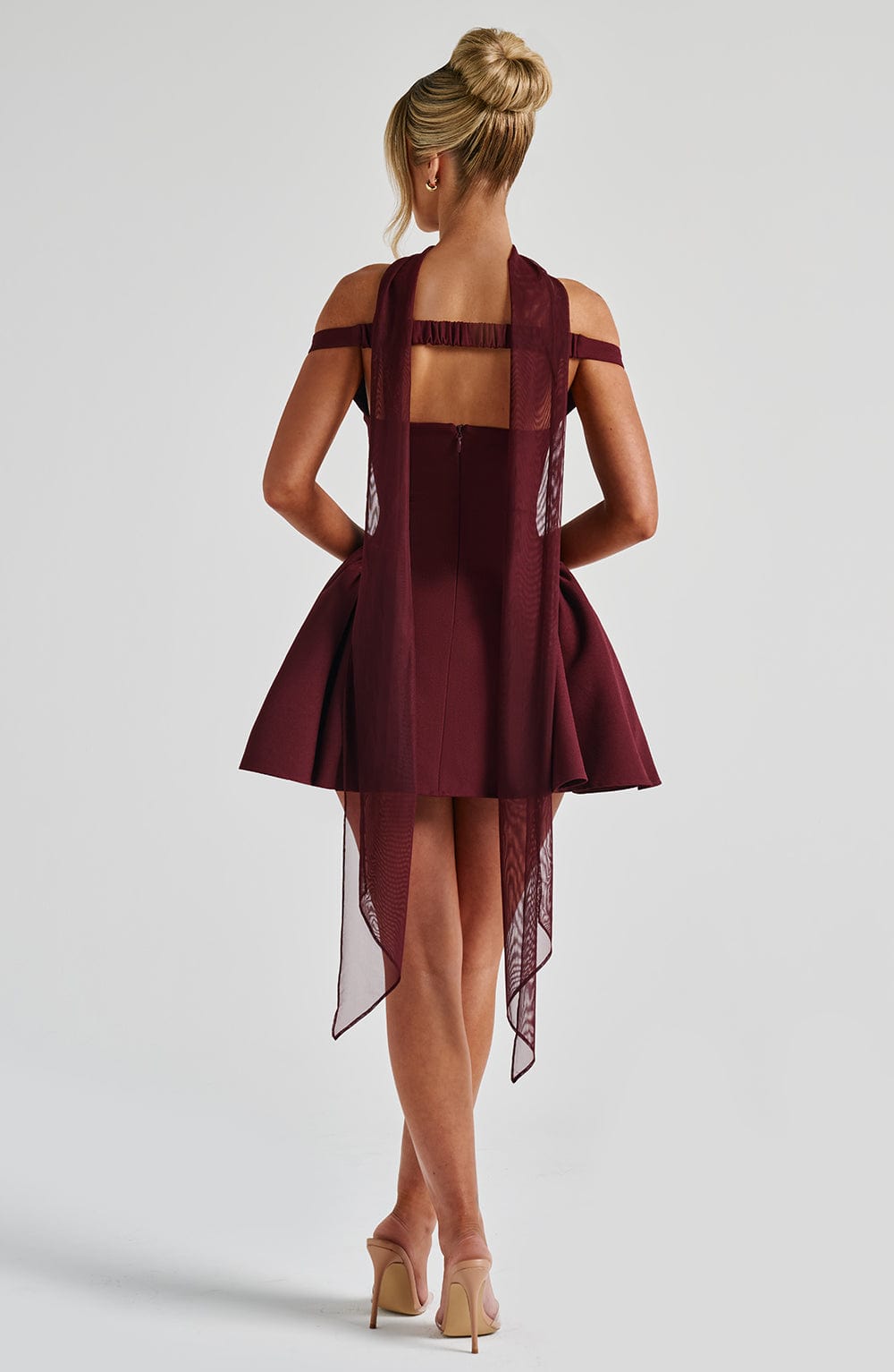 Flourenne Marlie Mini Dress in Cherry Lacquer