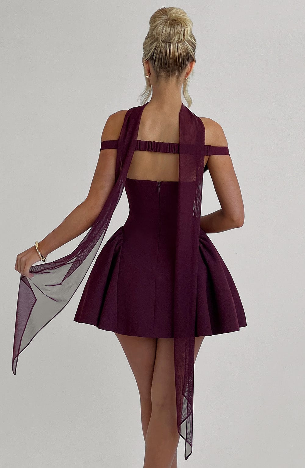 Flourenne Marlie Mini Dress in Cherry Lacquer