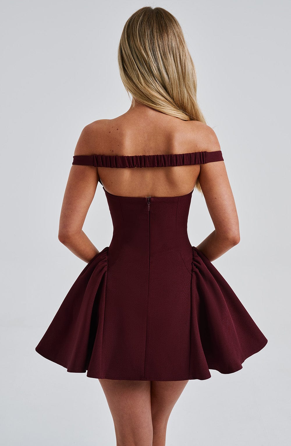 Flourenne Marlie Mini Dress in Cherry Lacquer