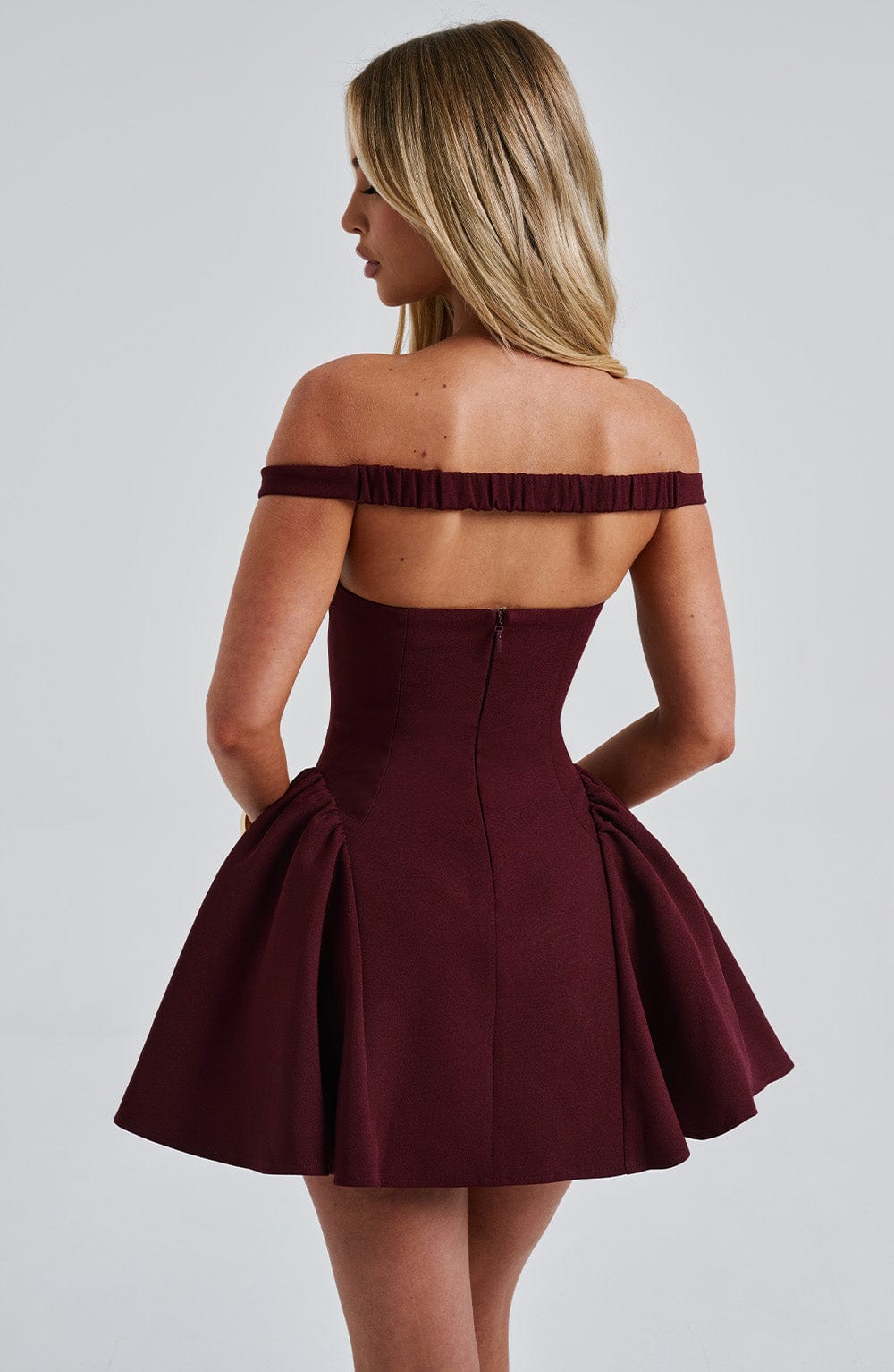 Flourenne Marlie Mini Dress in Cherry Lacquer