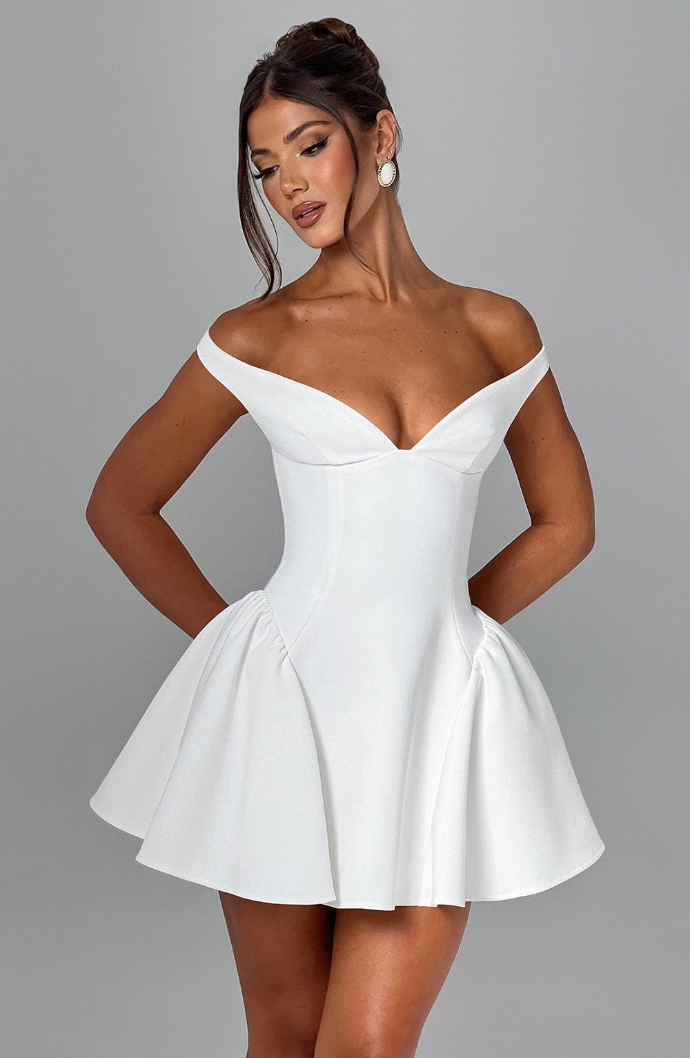 Flourenne Marlie Mini Dress in Ivory