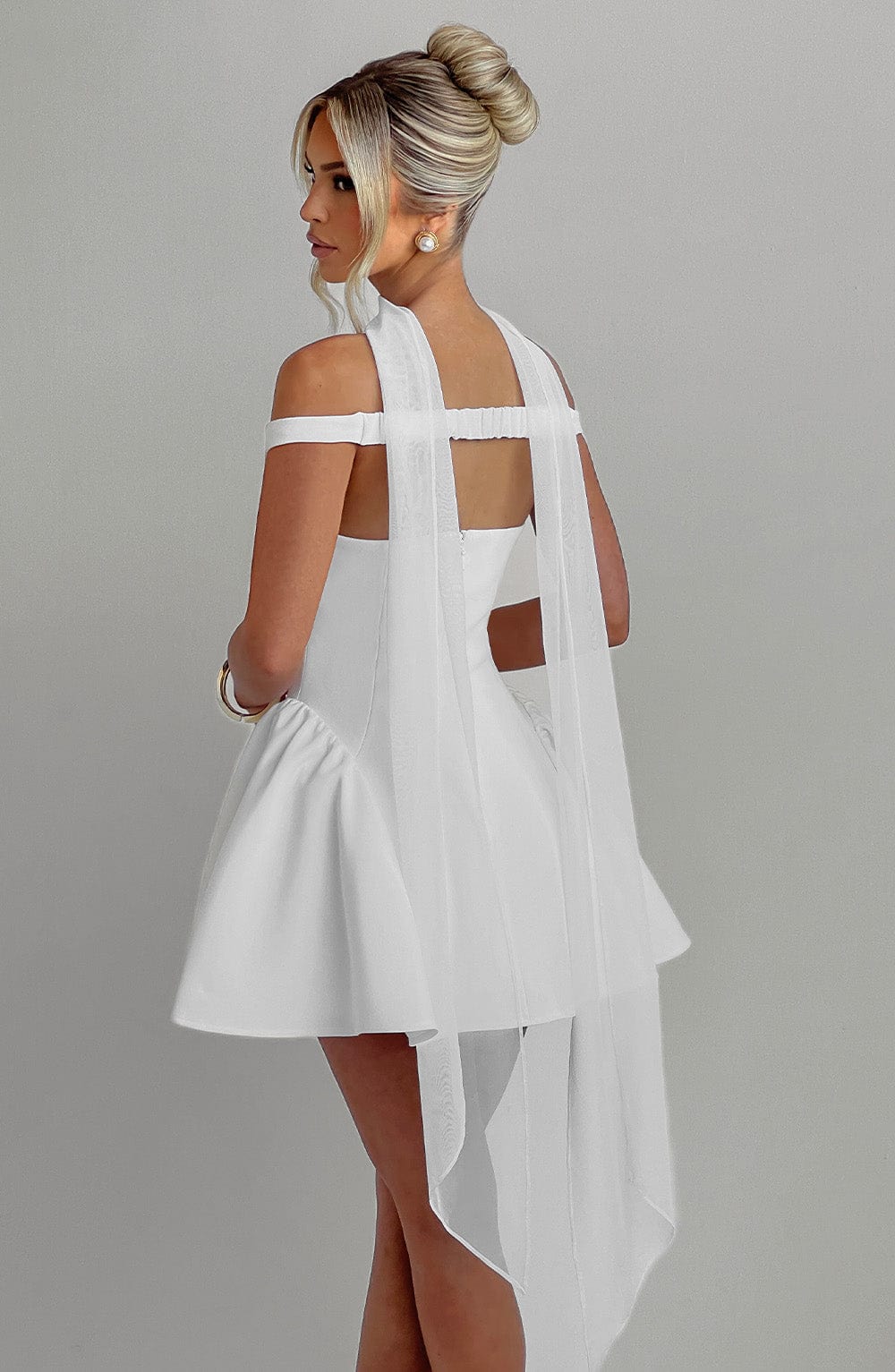 Flourenne Marlie Mini Dress in Ivory