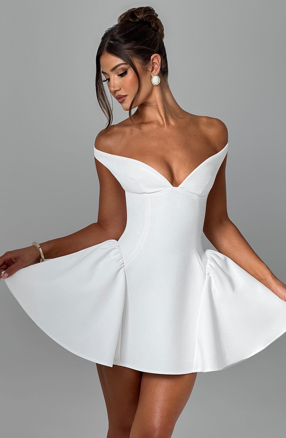 Flourenne Marlie Mini Dress in Ivory