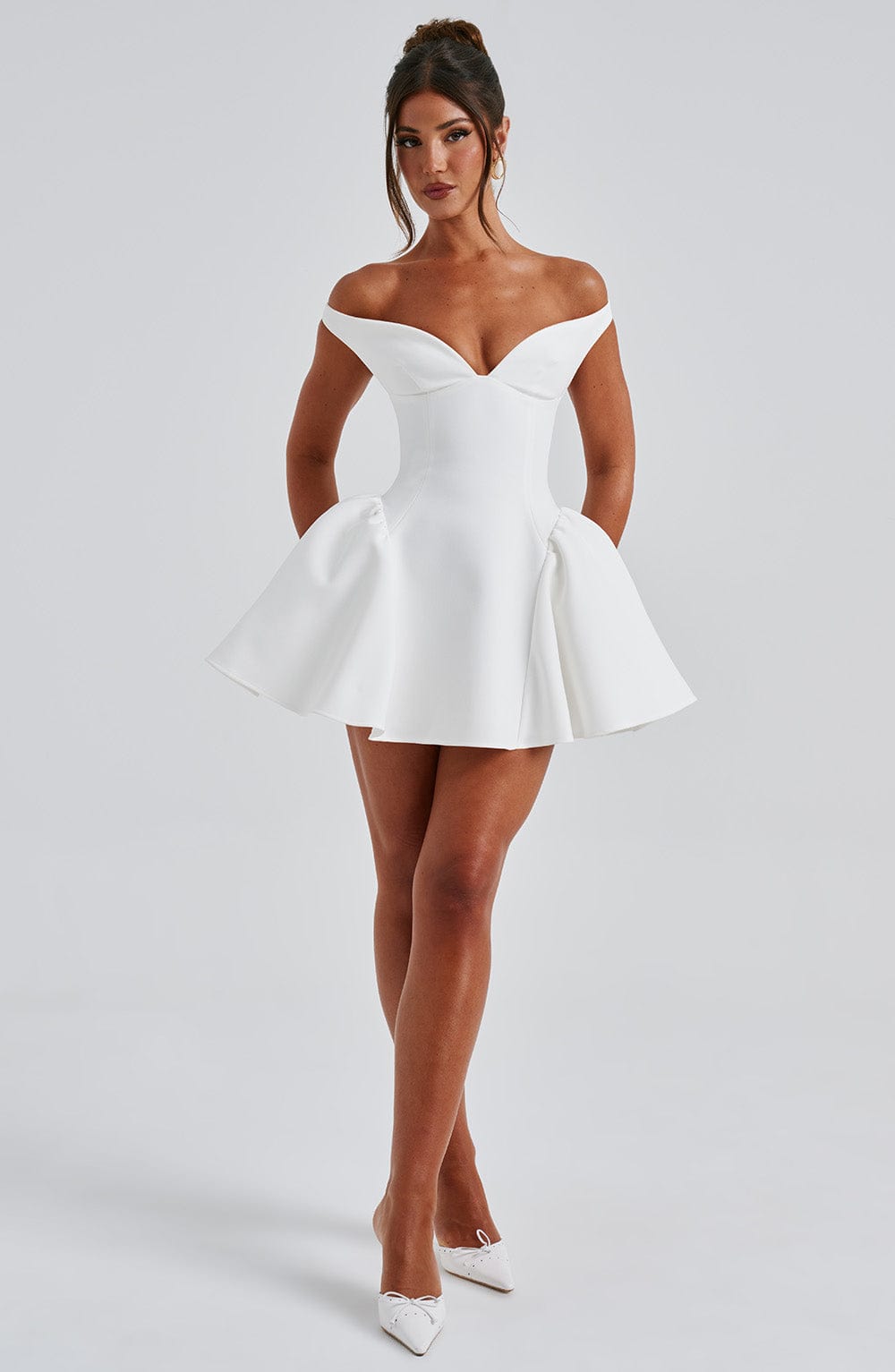 Flourenne Marlie Mini Dress in Ivory