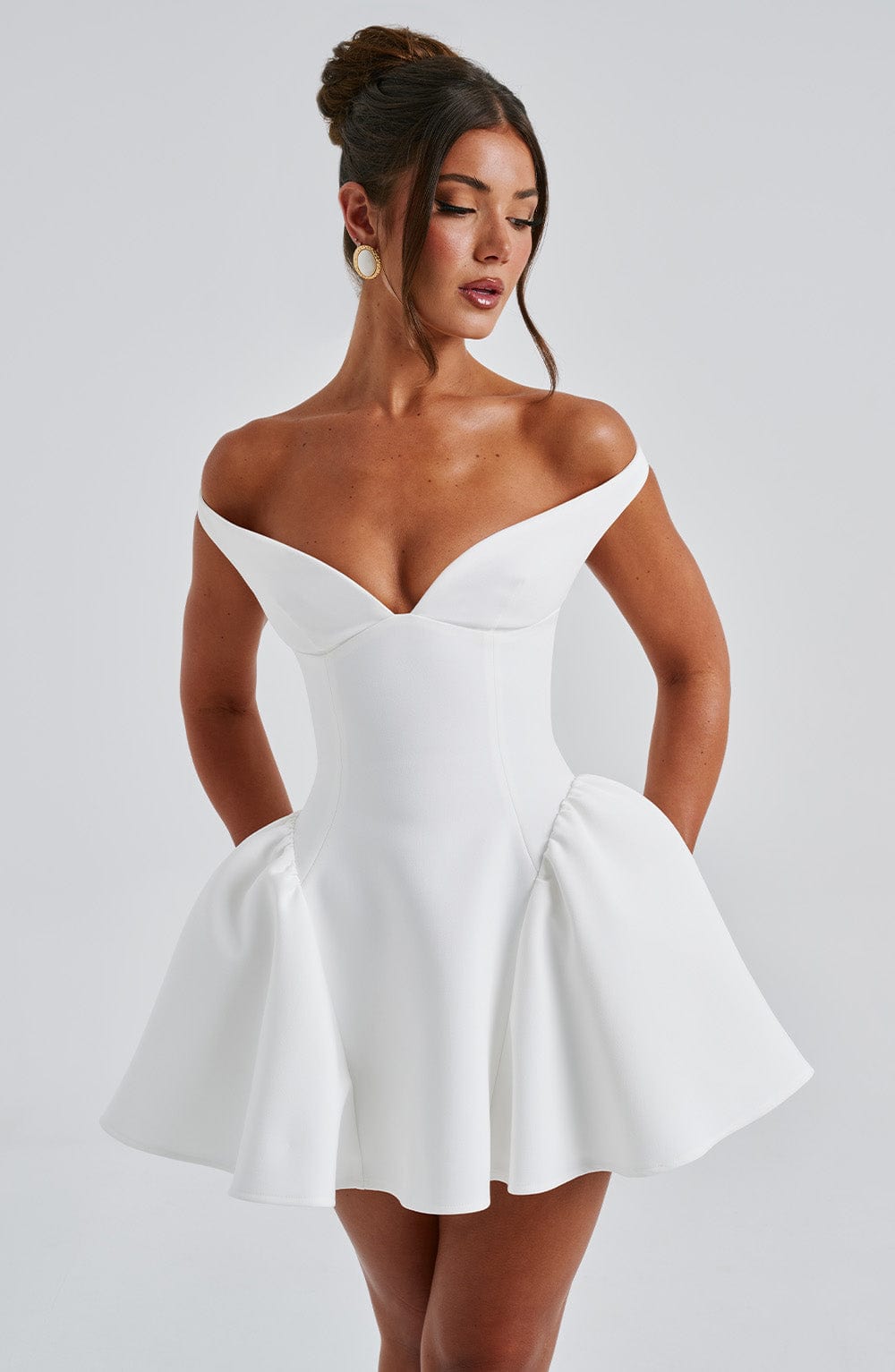 Flourenne Marlie Mini Dress in Ivory