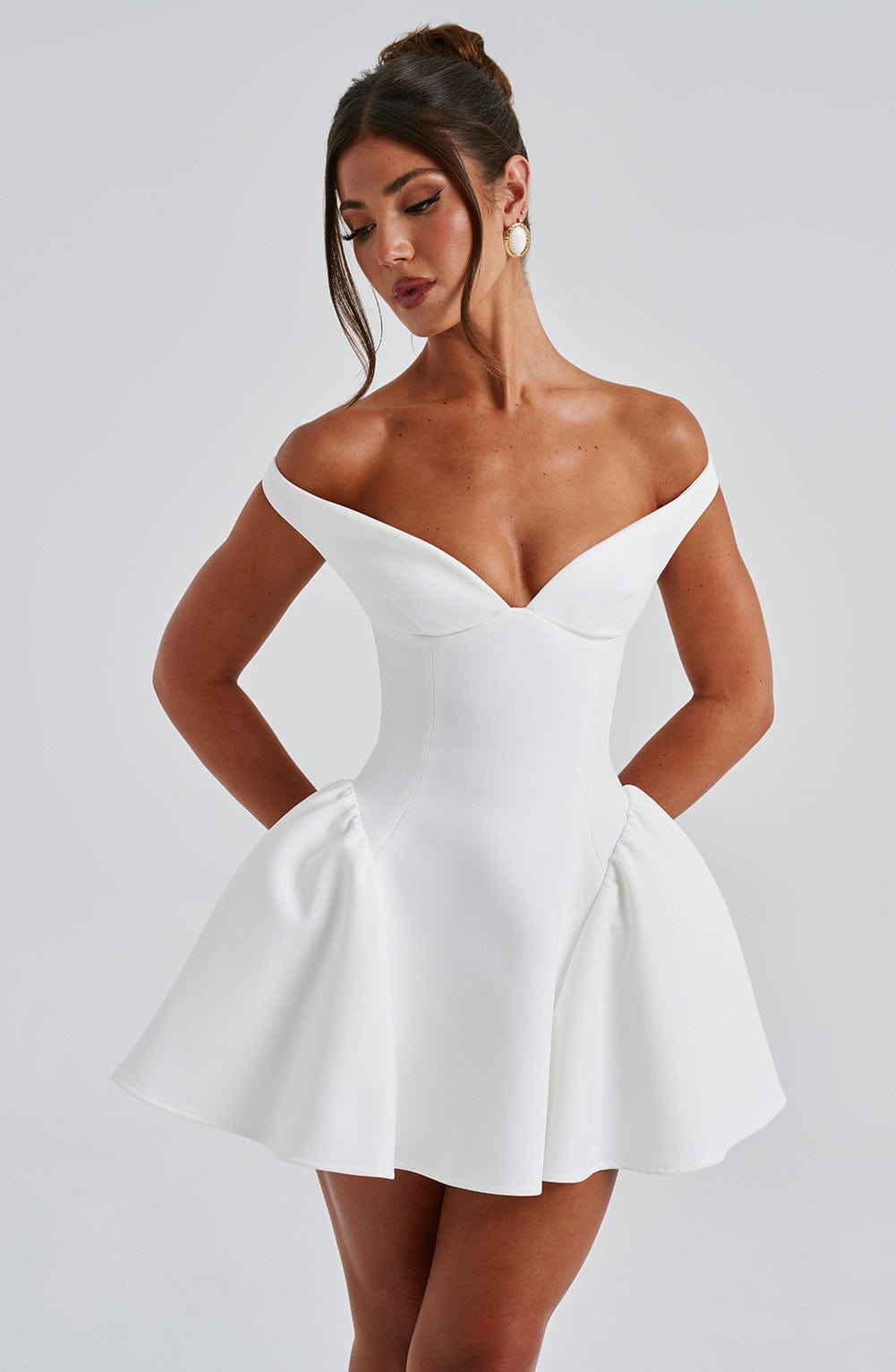 Flourenne Marlie Mini Dress in Ivory
