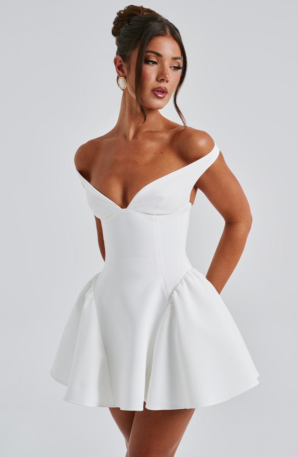 Flourenne Marlie Mini Dress in Ivory