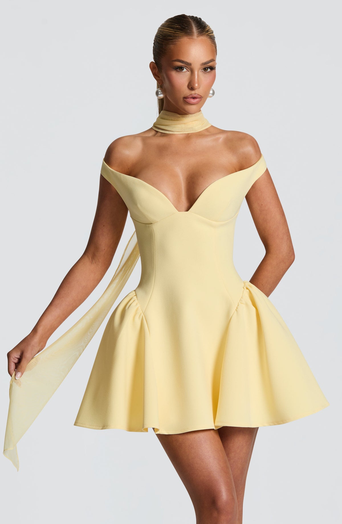 Flourenne Marlie Mini Dress in Lemon