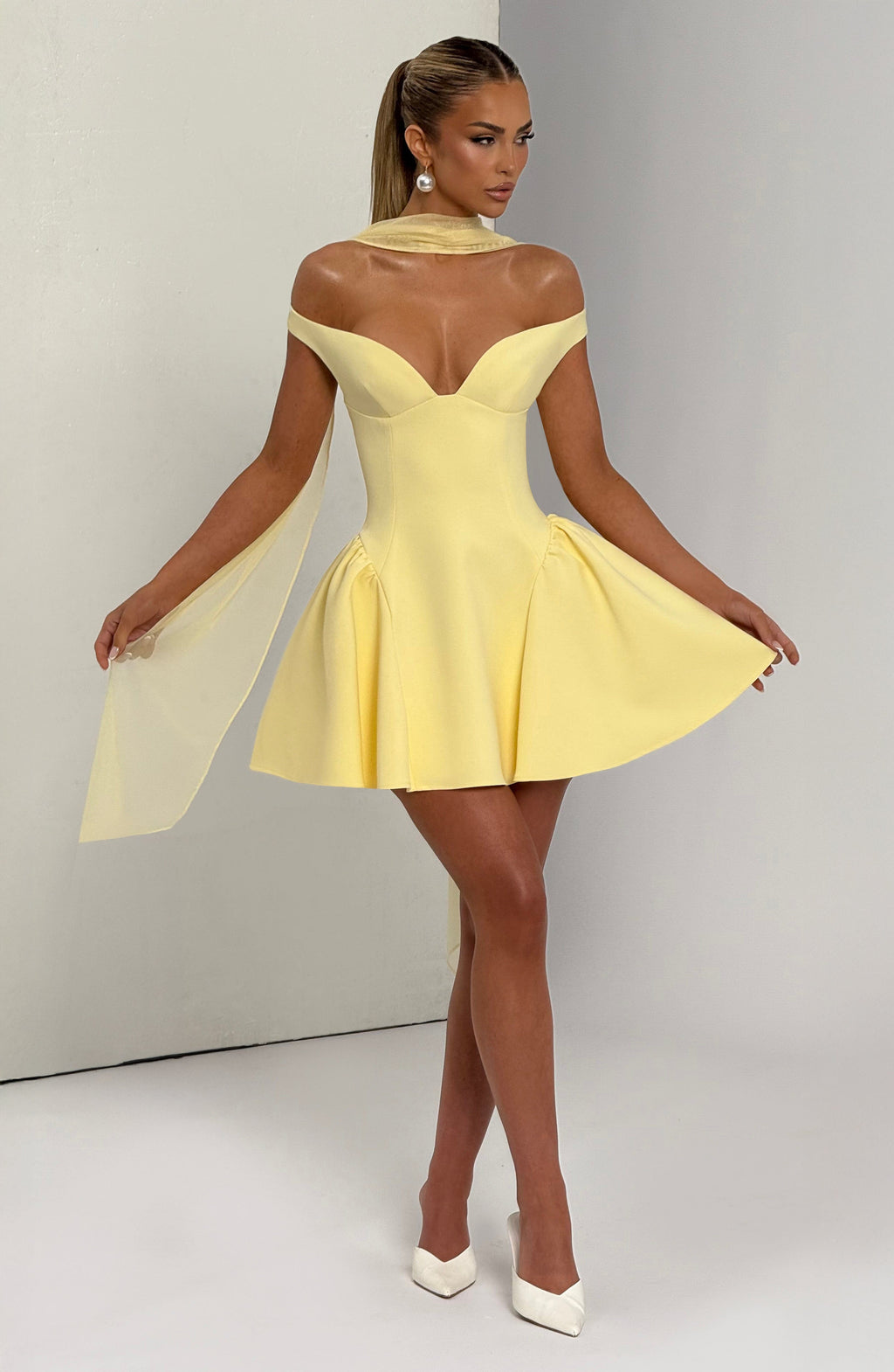 Flourenne Marlie Mini Dress in Lemon
