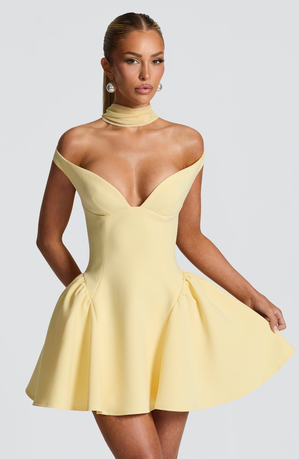 Flourenne Marlie Mini Dress in Lemon