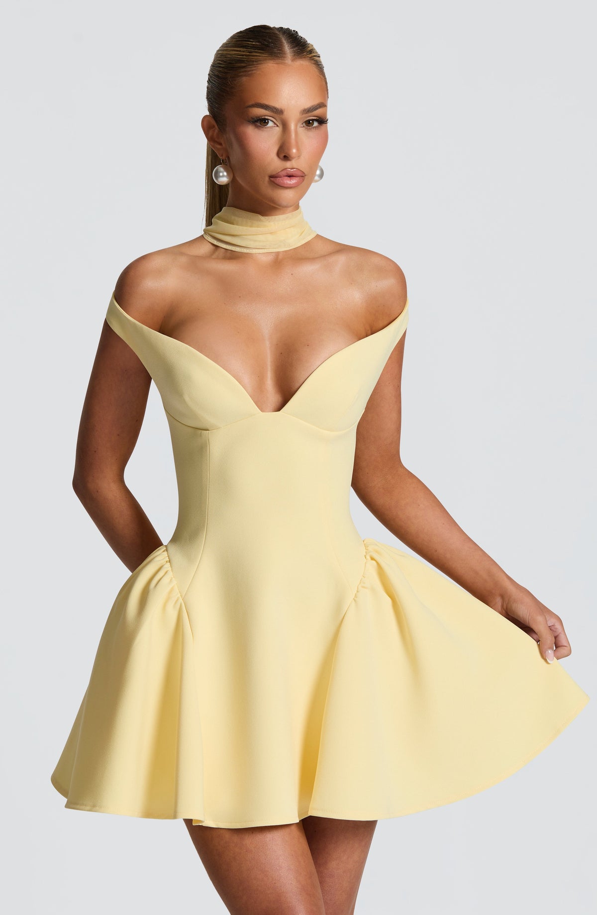 Flourenne Marlie Mini Dress in Lemon