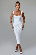 Flourenne Marlina Midi Dress in Ivory