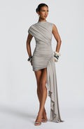 Flourenne Marnia Mini Dress in Light Grey