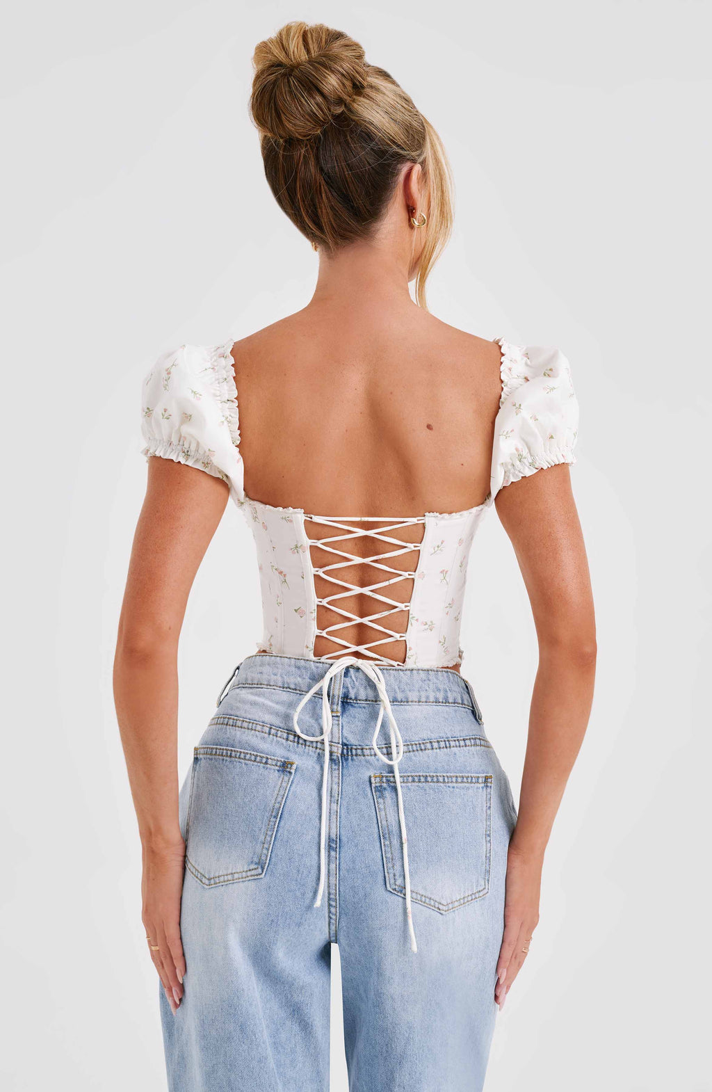 Flourenne Mathilde Corset in Blush Floral