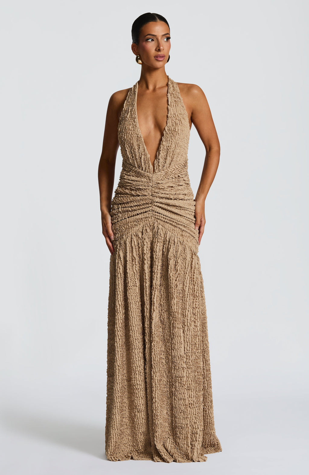 Flourenne Minerve Maxi Dress in Beige
