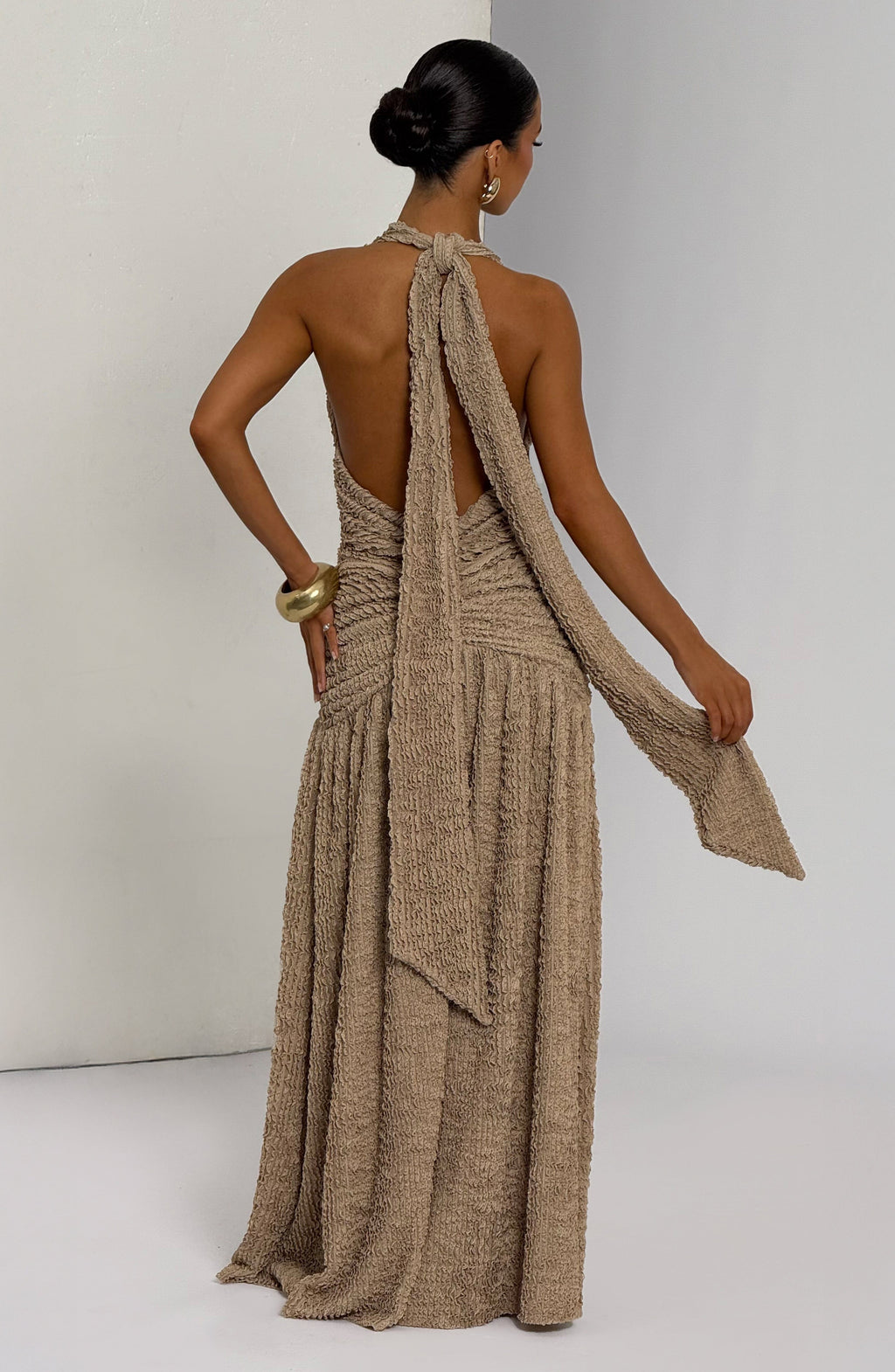 Flourenne Minerve Maxi Dress in Beige