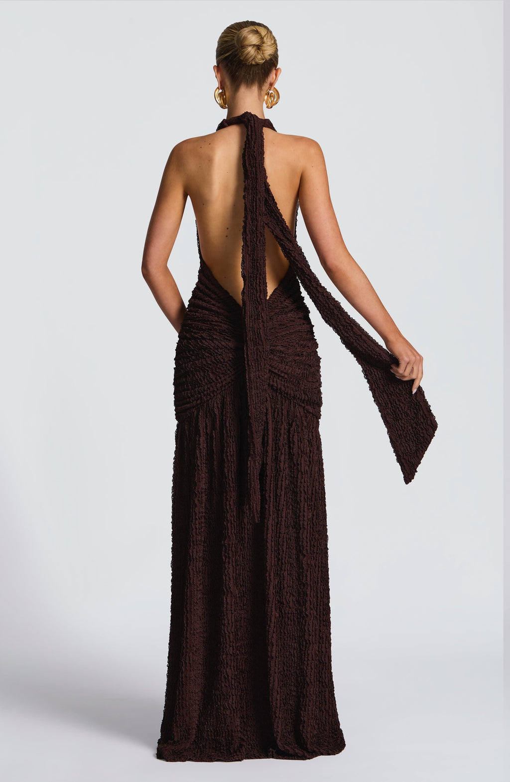 Flourenne Minerve Maxi Dress in Plum Brown