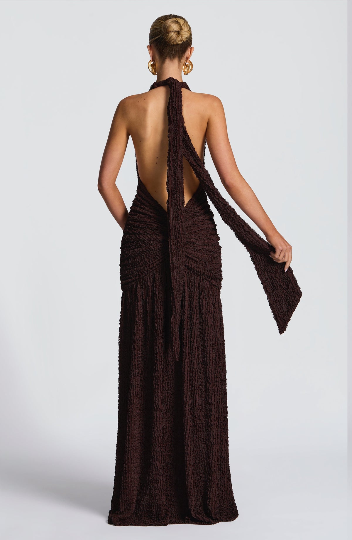 Flourenne Minerve Maxi Dress in Plum Brown