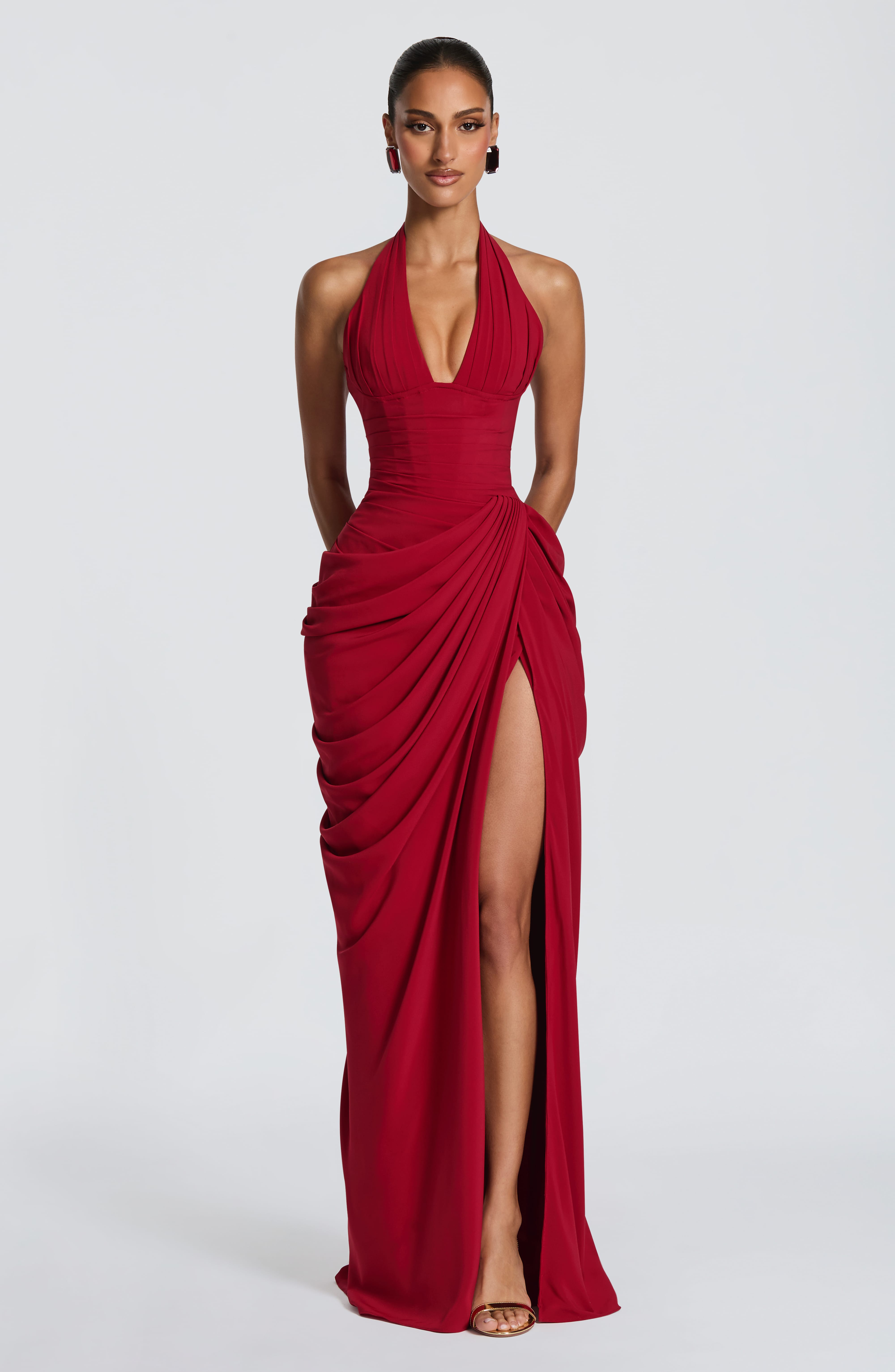 Flourenne Minetta Maxi Dress in Deep Red