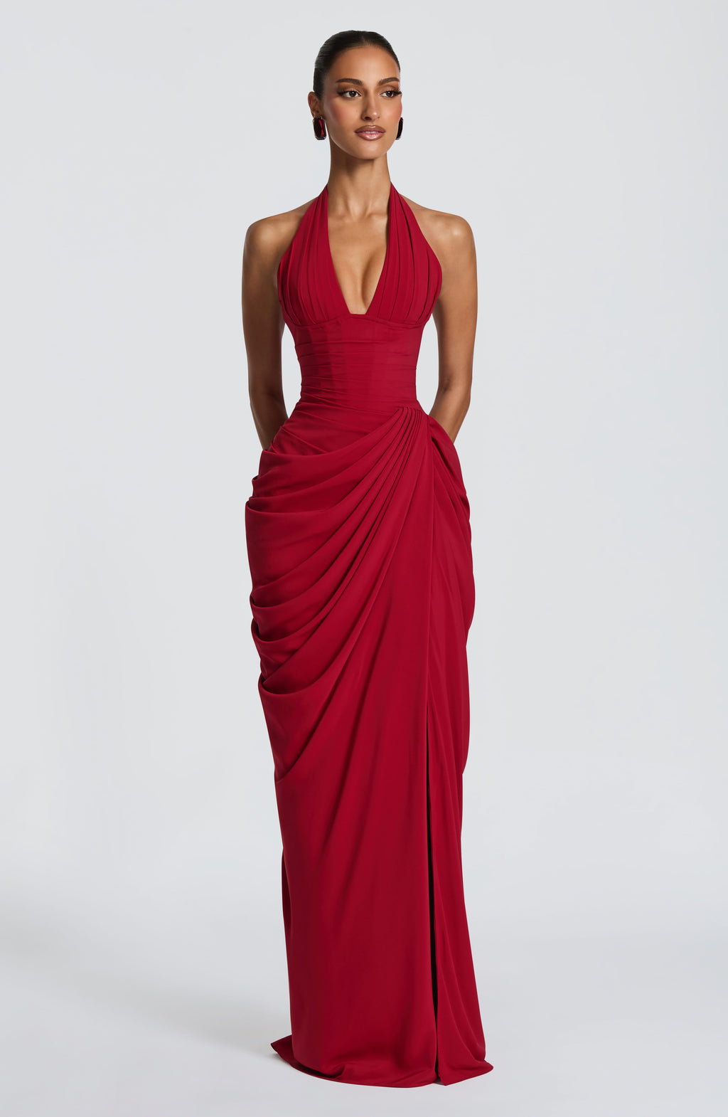 Flourenne Minetta Maxi Dress in Deep Red