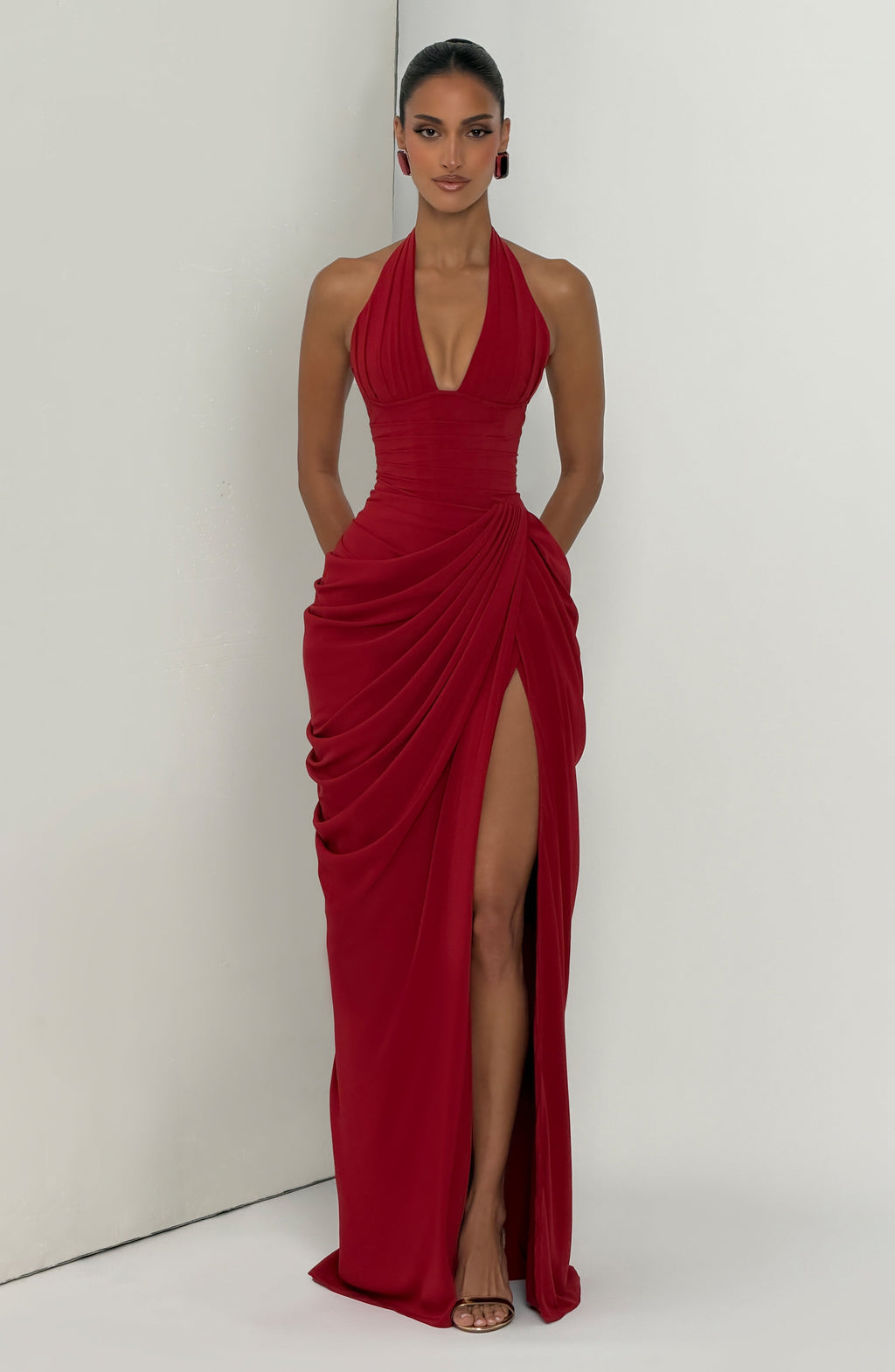 Flourenne Minetta Maxi Dress in Deep Red