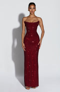 Flourenne Mirabelle Maxi Dress in Burgundy