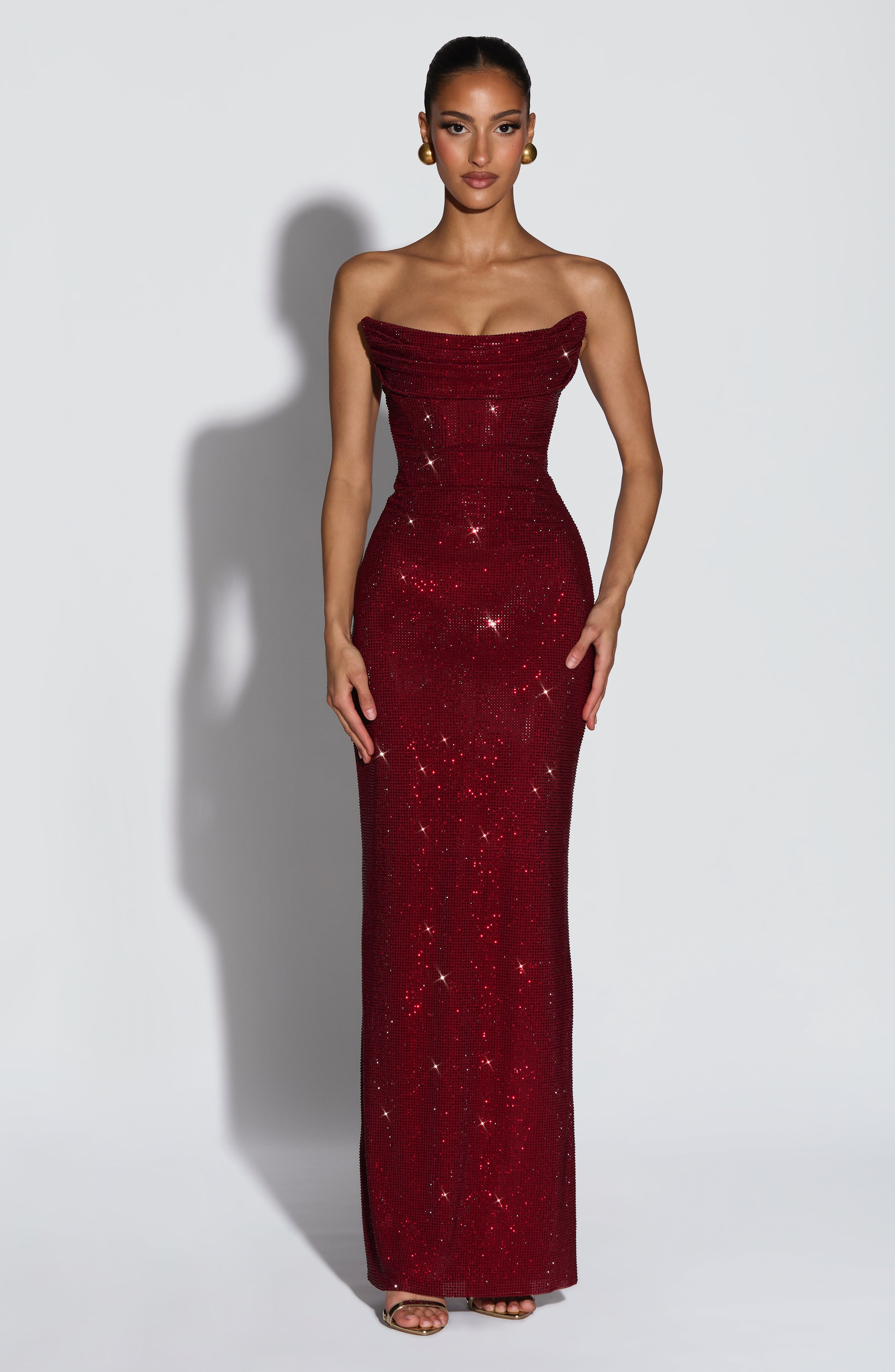 Flourenne Mirabelle Maxi Dress in Burgundy