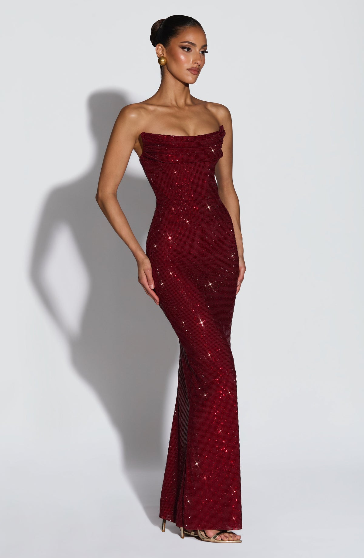 Flourenne Mirabelle Maxi Dress in Burgundy
