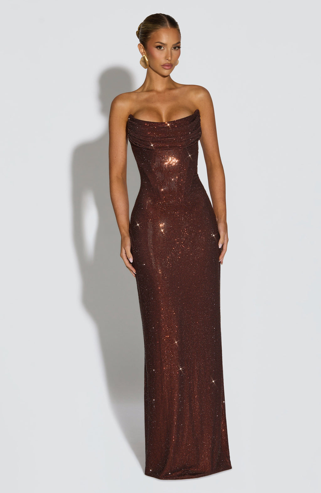 Flourenne Mirabelle Maxi Dress in Plum Brown