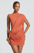 Flourenne Mireia Mini Dress in Burnt Orange