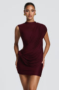 Flourenne Mireia Mini Dress in Cherry Lacquer