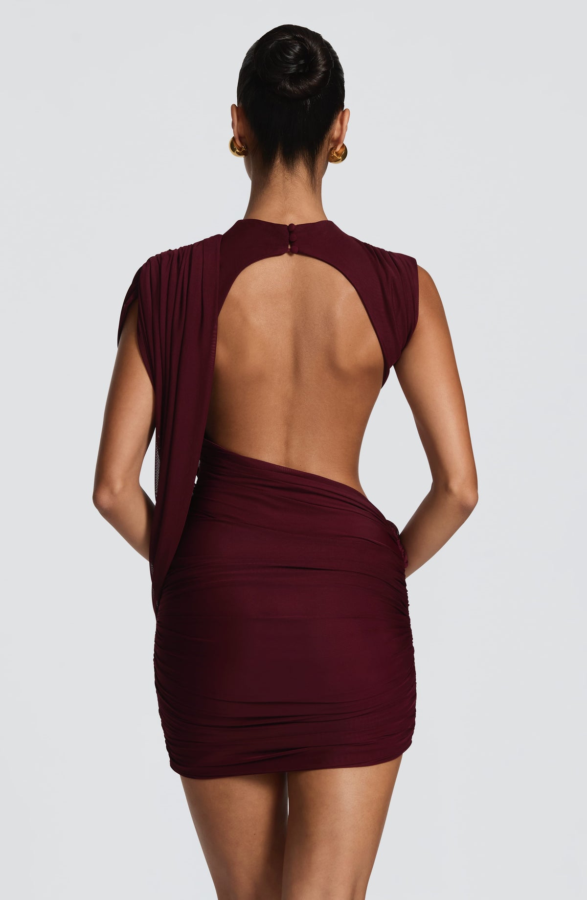 Flourenne Mireia Mini Dress in Cherry Lacquer