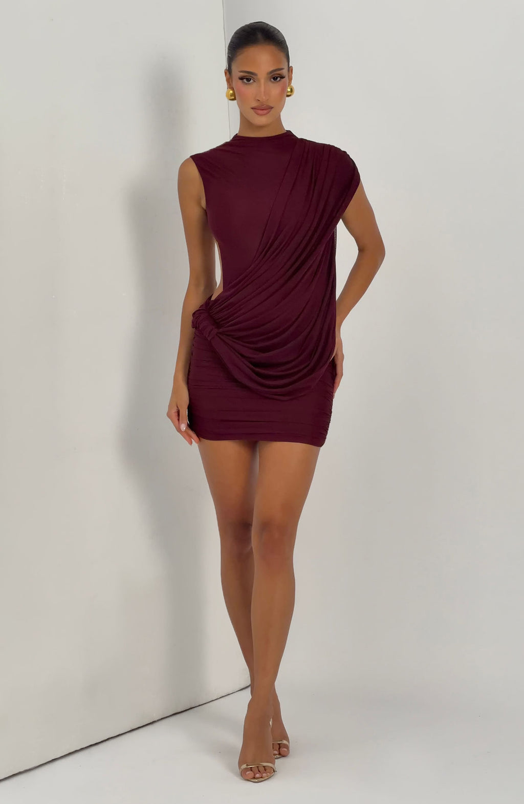 Flourenne Mireia Mini Dress in Cherry Lacquer