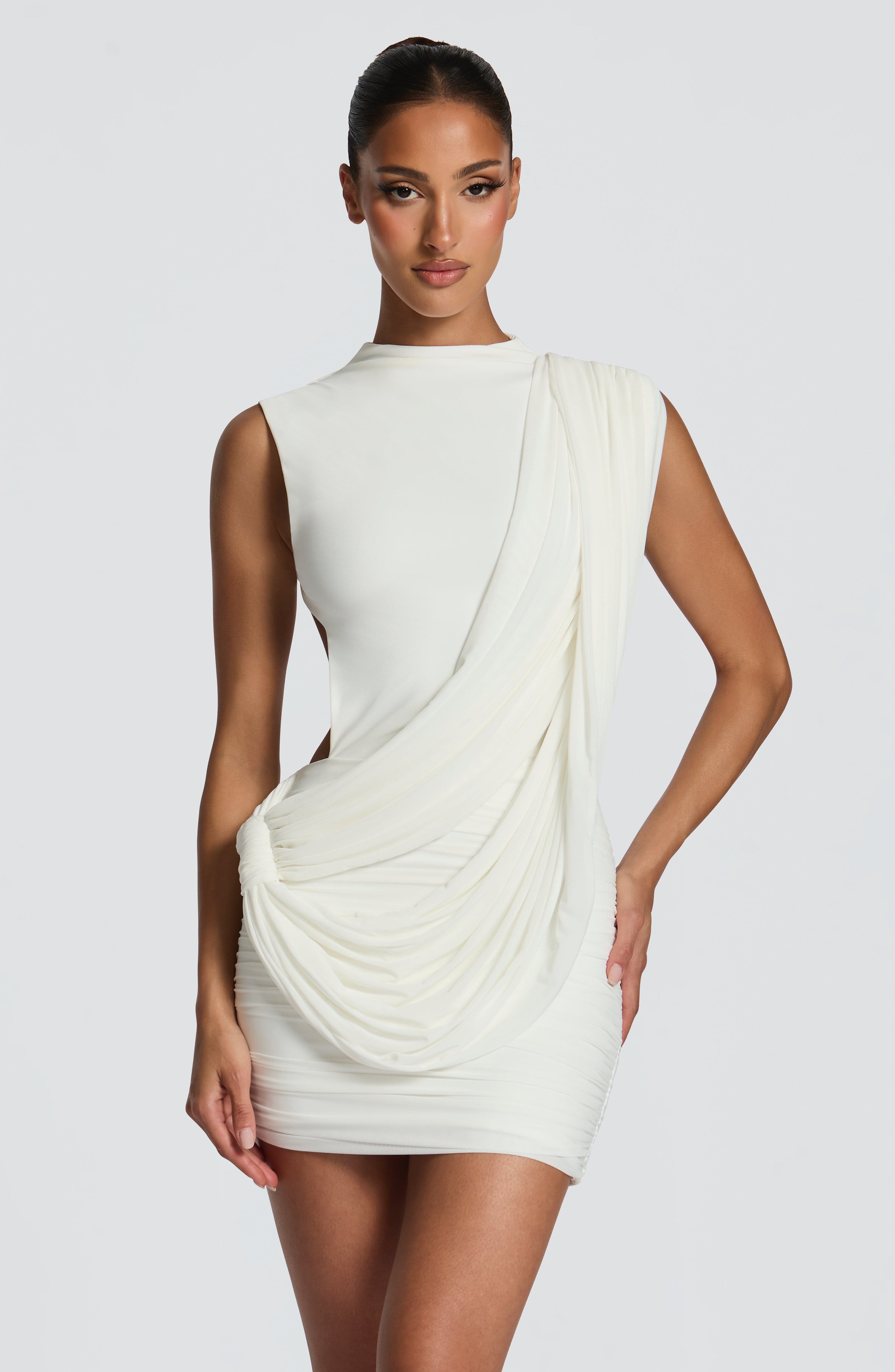 Flourenne Mireia Mini Dress in Ivory