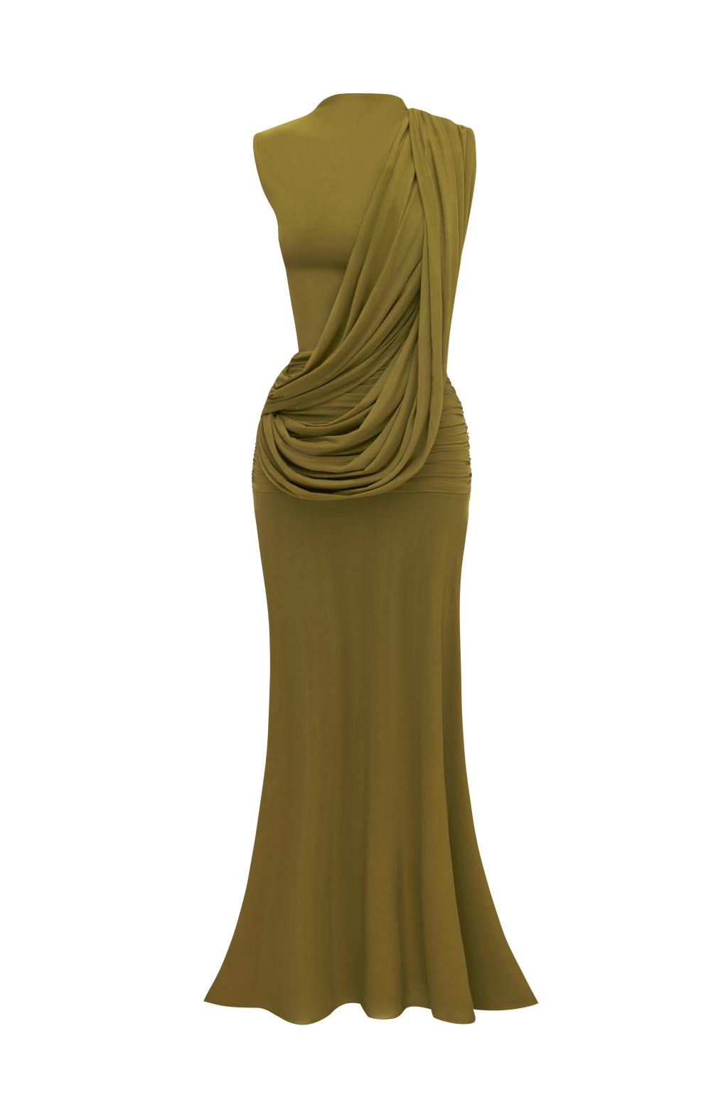 Flourenne Mireille Maxi Dress in Deep Olive