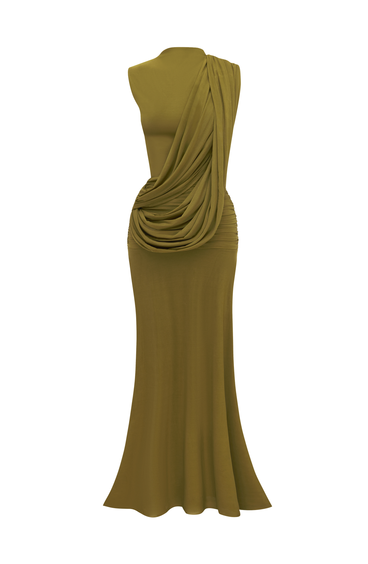 Flourenne Mireille Maxi Dress in Deep Olive
