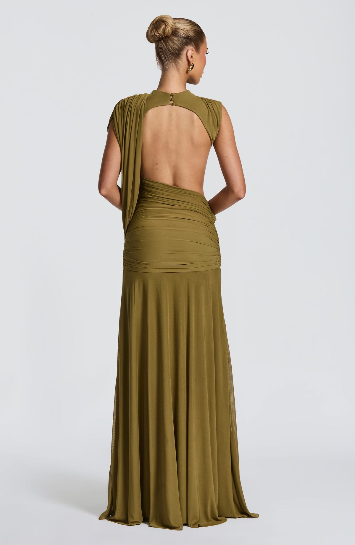 Flourenne Mireille Maxi Dress in Deep Olive