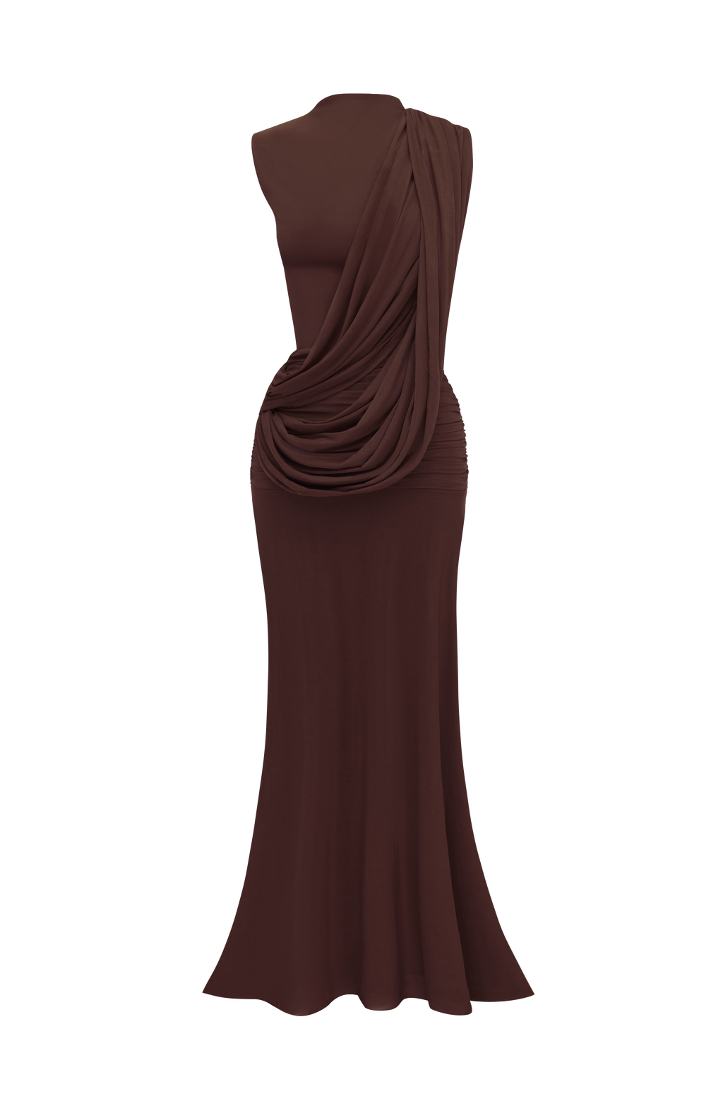 Flourenne Mireille Maxi Dress in Plum Brown