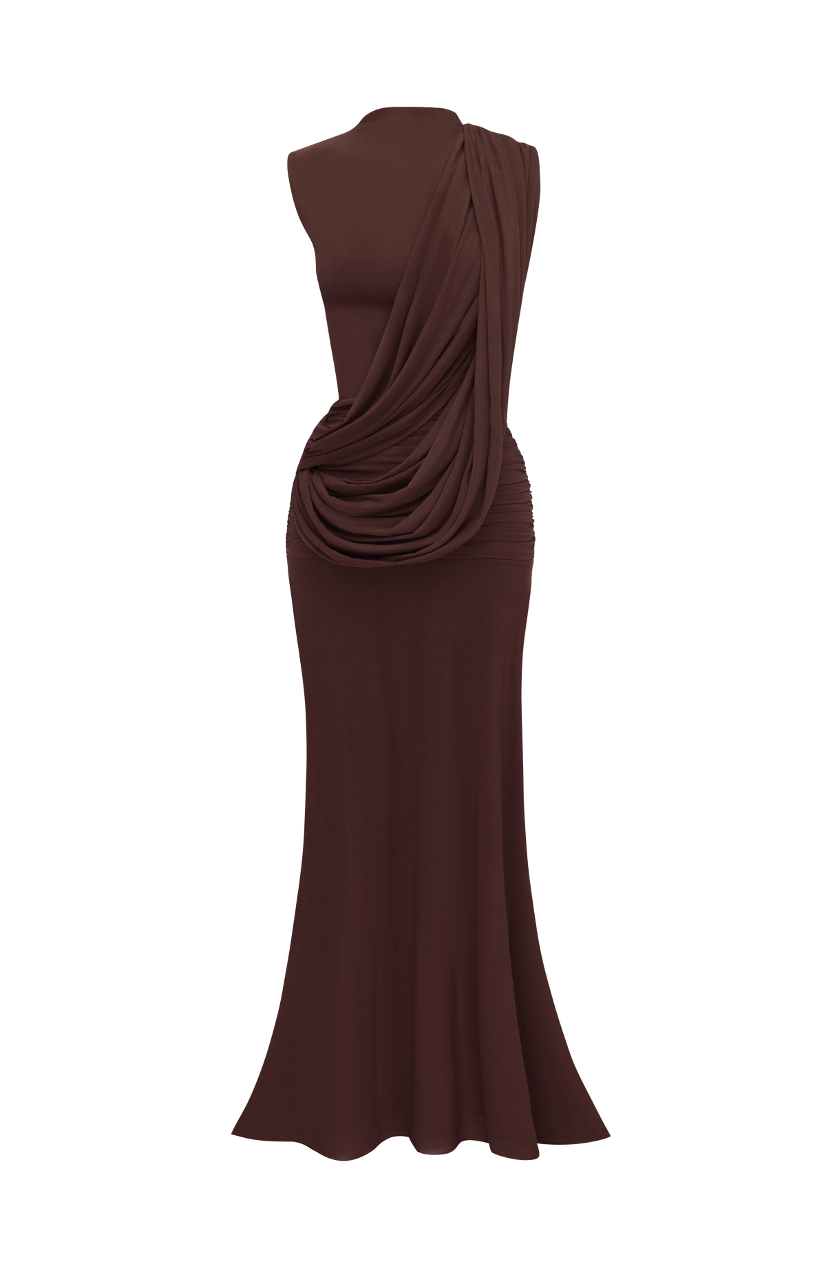 Flourenne Mireille Maxi Dress in Plum Brown