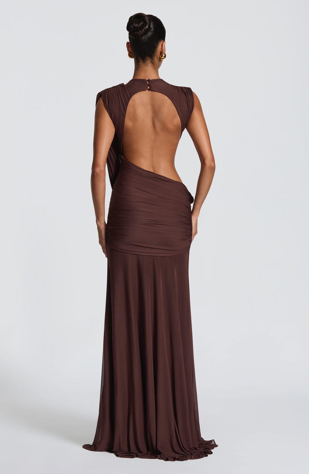 Flourenne Mireille Maxi Dress in Plum Brown