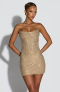 Flourenne Mirella Mini Dress in Gold