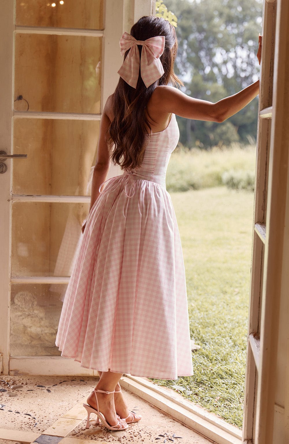 Flourenne Mitza Bow in Blush Gingham